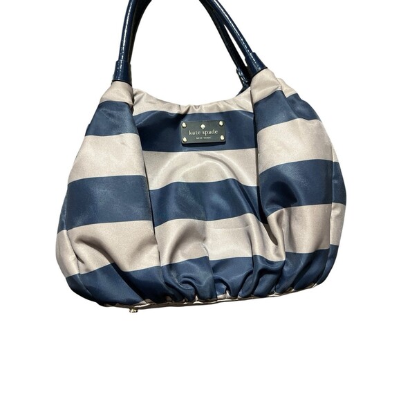 Kate Spade NY Striped Navy Blue Shoulder Bag - Picture 2 of 15